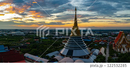 Aerial View of Wat Ketmadi Sriwararam Thai Temple Complex 122532285