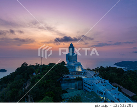 aerial view of sweet sky at Phuket big Buddha. 122532295