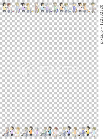 Frame illustration of an old man taking a walk 122532320