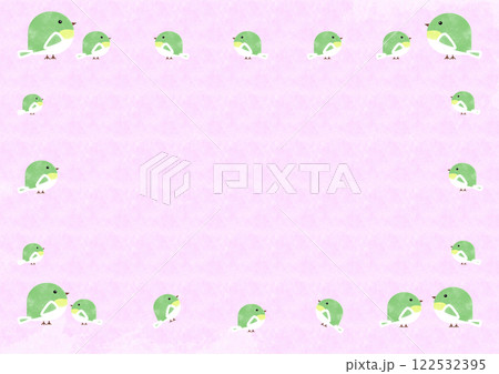 メジロのフレームイラスト メジロのフレームイラスト 122532395