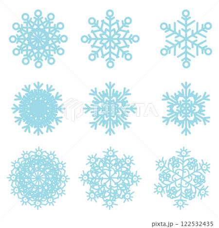 Set of snowflakes. Vector illustration isolated on white background. Set of snowflakes. Vector illustration isolated on white background. 122532435