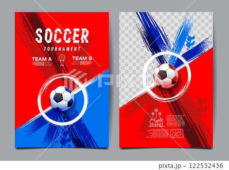 Soccer tournament, posterTemplate , Football Match , layout design 122532436