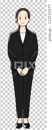 正面を向いて立つ若いビジネスウーマン 正面を向いて立つ若いビジネスウーマン 122532477