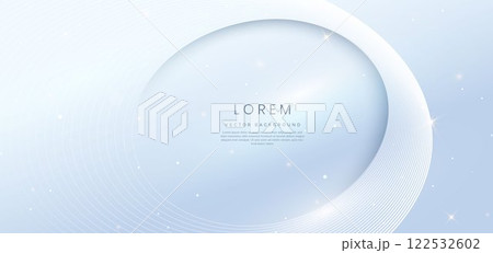 Abstract white wave lines on grey background. with lighting effect sparkle. 122532602