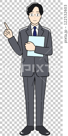 説明をするビジネスマン 122532603