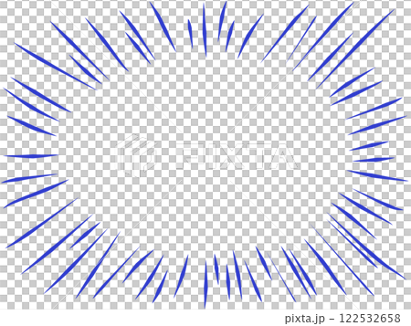 マンガで使われる集中線のフレーム（青） 122532658