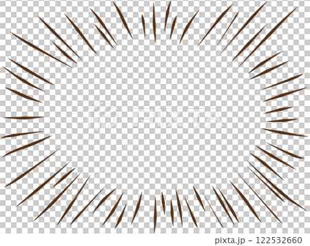 マンガで使われる集中線のフレーム（茶色） 122532660