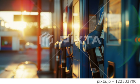 Close-Up Gasoline Fueling Station Banner 122532700