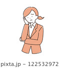 困っているスーツを着た女性　イラスト素材 122532972