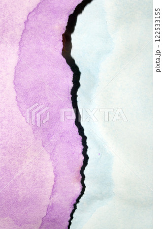 Pastel Rainbow Colour Ripped Torm Paper Background Painted with Watersolou Abstract 122533155