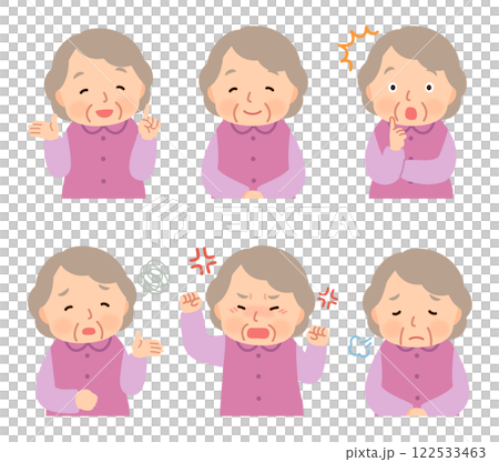 Elderly woman, facial expression pose, senior, elderly, late elderly Elderly woman, facial expression pose, senior, elderly, late elderly 122533463
