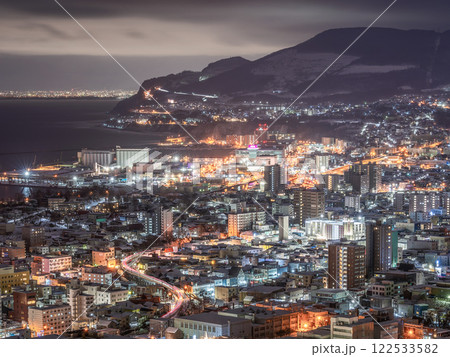 北海道 小樽 毛無山 毛無峠 朝里 夜景 都市景観 北海道 小樽 毛無山 毛無峠 朝里 夜景 都市景観 122533582