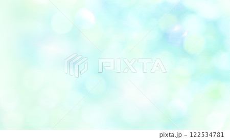 新緑水色キラキラ背景イラスト　初夏ふんわりブルー 122534781
