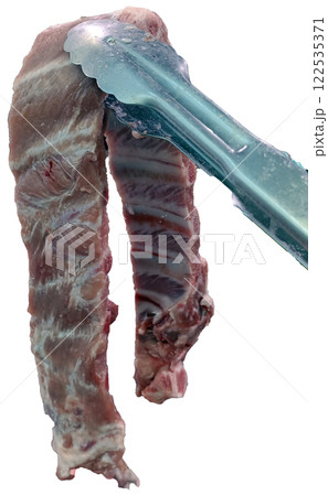 pork ribs and food tong without background pork ribs and food tong without background 122535371
