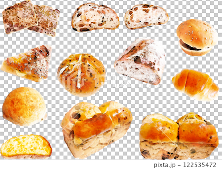 Bread illustration material set 122535472