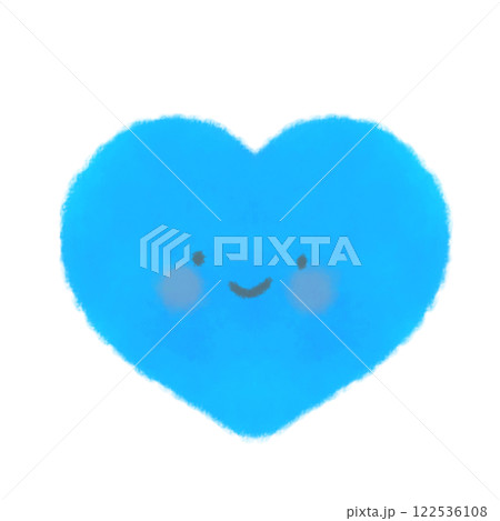 かわいい顔ありハートのイラスト 122536108