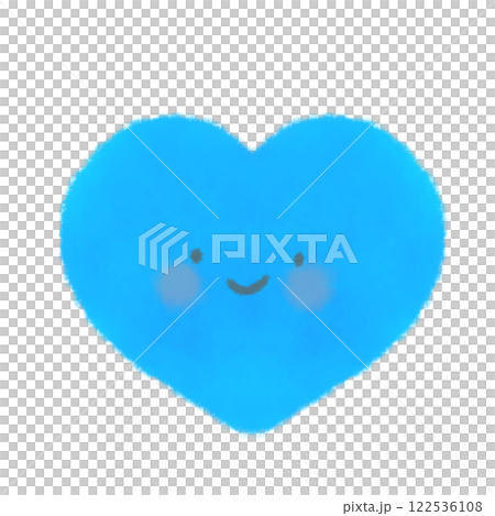 かわいい顔ありハートのイラスト 122536108