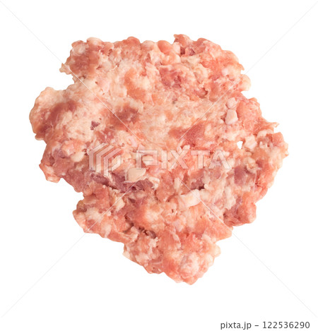 Minced pork fresh chunk isolated on white background 122536290
