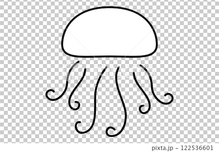 クラゲのシンプルアイコンベクターイラスト 海 122536601