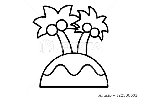 無人島、アイランドのシンプルアイコンベクターイラスト 孤島 南の島 122536602