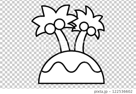 無人島、アイランドのシンプルアイコンベクターイラスト 孤島 南の島 122536602