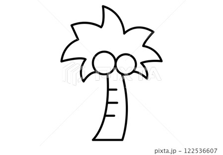 ヤシの木のシンプルアイコンベクターイラスト 南国 122536607