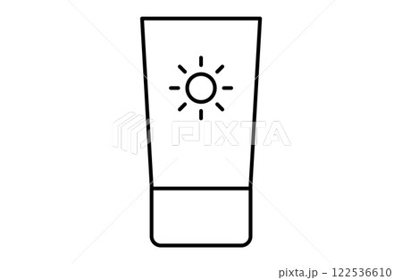 日焼け止めのシンプルアイコンベクターイラスト 夏 海 プール UVケア 122536610