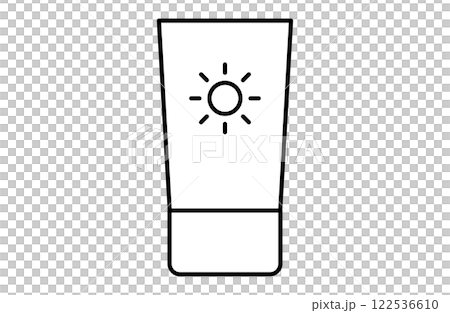 日焼け止めのシンプルアイコンベクターイラスト 夏 海 プール UVケア 122536610