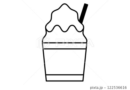 かき氷のシンプルアイコンベクターイラスト 122536616