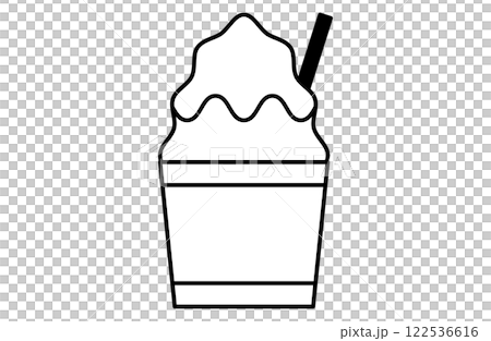 かき氷のシンプルアイコンベクターイラスト 122536616