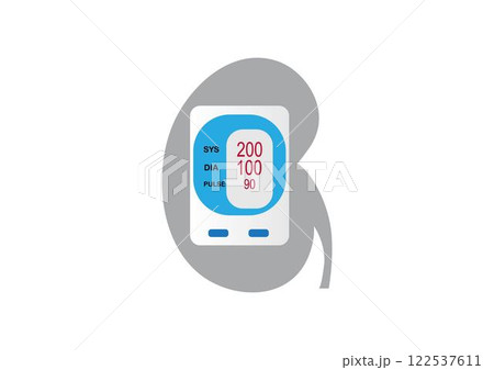 Hypertension and Kidney Disease Concept Illustration 122537611