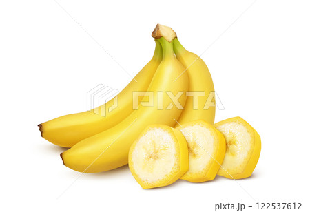 バナナのイラスト リアル バナナのイラスト リアル 122537612