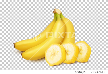 バナナのイラスト リアル バナナのイラスト リアル 122537612