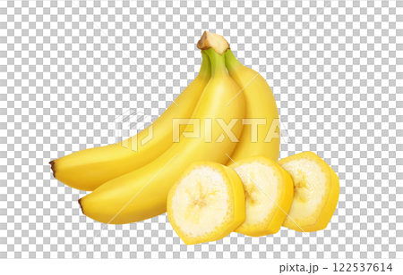 香蕉圖現實白色背景 122537614