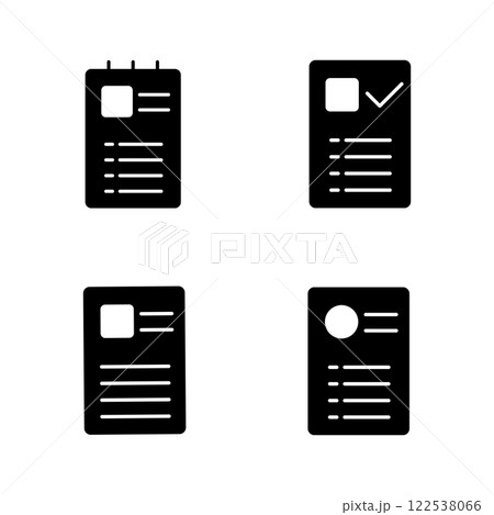 CV Fill Icon Symbol Vector. Black Glyph CV Icon 122538066