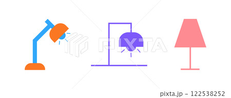 Flat Desk Lamp Icon Symbol Vector Illustration 122538252