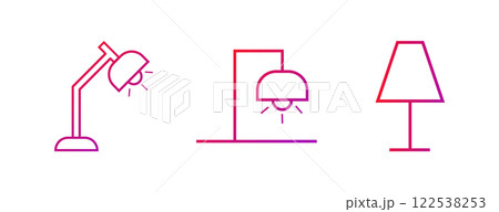 Desk Lamp Gradient Icon Vector Illustration Desk Lamp Gradient Icon Vector Illustration 122538253