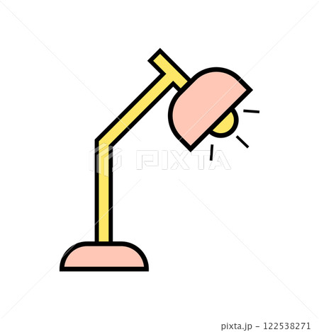 Desk Lamp Icon Vector Illustration. Desk Lamp Lineal Color Icon 122538271