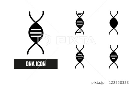Dna Fill Icon Symbol Vector. Black Glyph Dna Icon 122538328