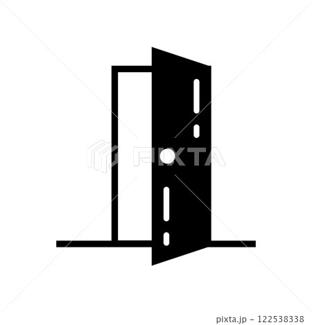 Door Fill Icon Symbol Vector. Black Glyph Door Icon Door Fill Icon Symbol Vector. Black Glyph Door Icon 122538338