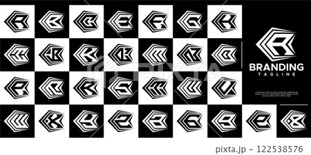 Sharp line arrow sport letter initial A-Z logo set Sharp line arrow sport letter initial A-Z logo set 122538576