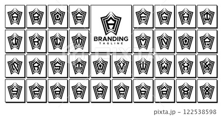 Sharp line abstract monogram letter A-Z logo set Sharp line abstract monogram letter A-Z logo set 122538598