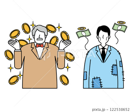 お金持ちの男性と貧しい男性 122538652