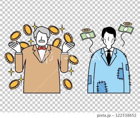 お金持ちの男性と貧しい男性 122538652