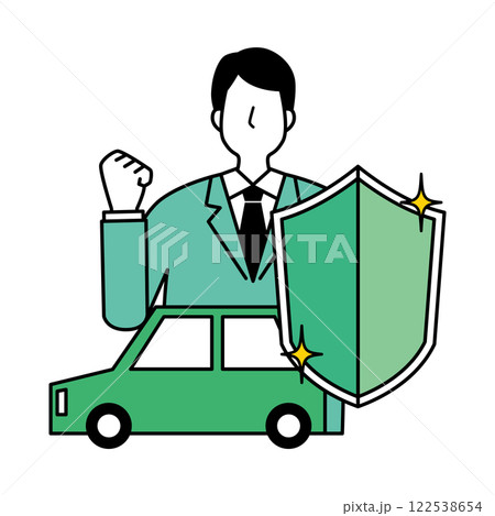 自動車保険と男性のイラスト 122538654