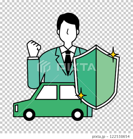 自動車保険と男性のイラスト 122538654