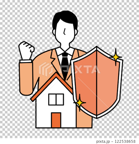 Home insurance and man illustration 122538658