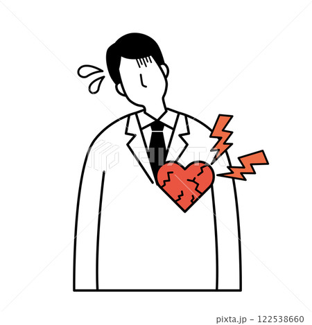 心の病と男性のイラスト 心の病と男性のイラスト 122538660