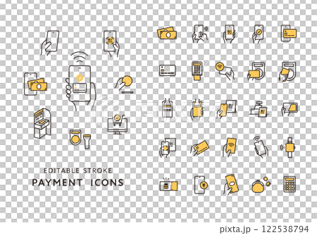 Icon set related to various payment methods (color) 122538794