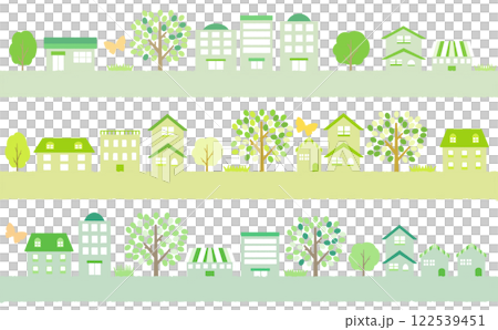綠色城市 綠色居住區 城市插畫素材 綠色城市 綠色居住區 城市插畫素材 122539451